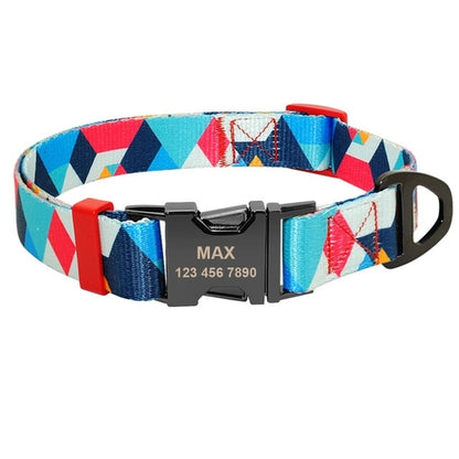 Pet Dog Collar Personalized Nylon Print Small Dog